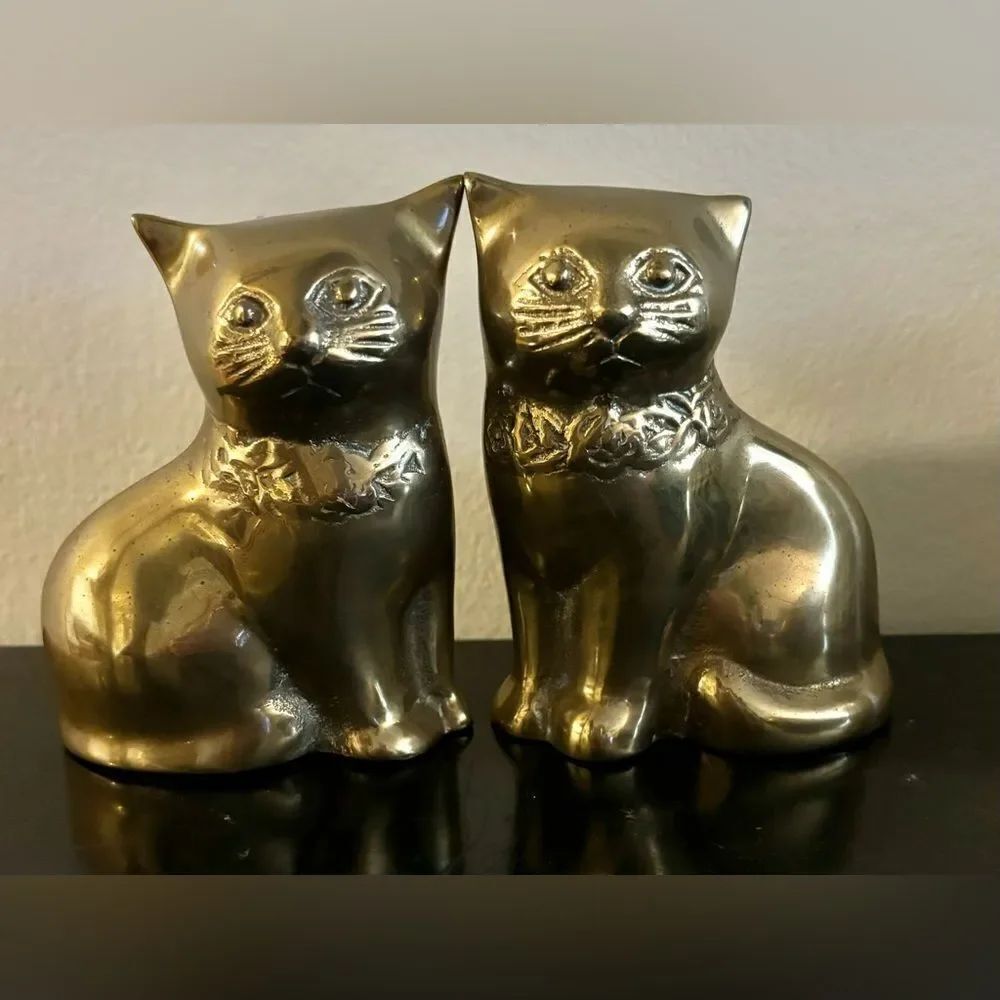 Rare MCM Brass Andrea by Sadek Small Cat Figurines